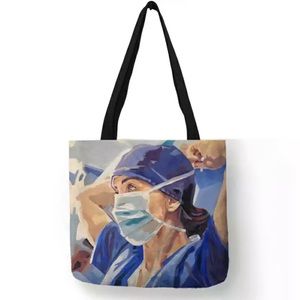 Eco-Friendly Nurse in Scrubs Folding Tote Bag